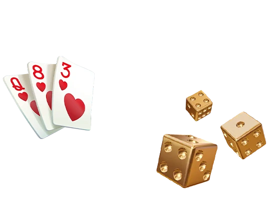 Gameplay decorative casino graphic with slots.